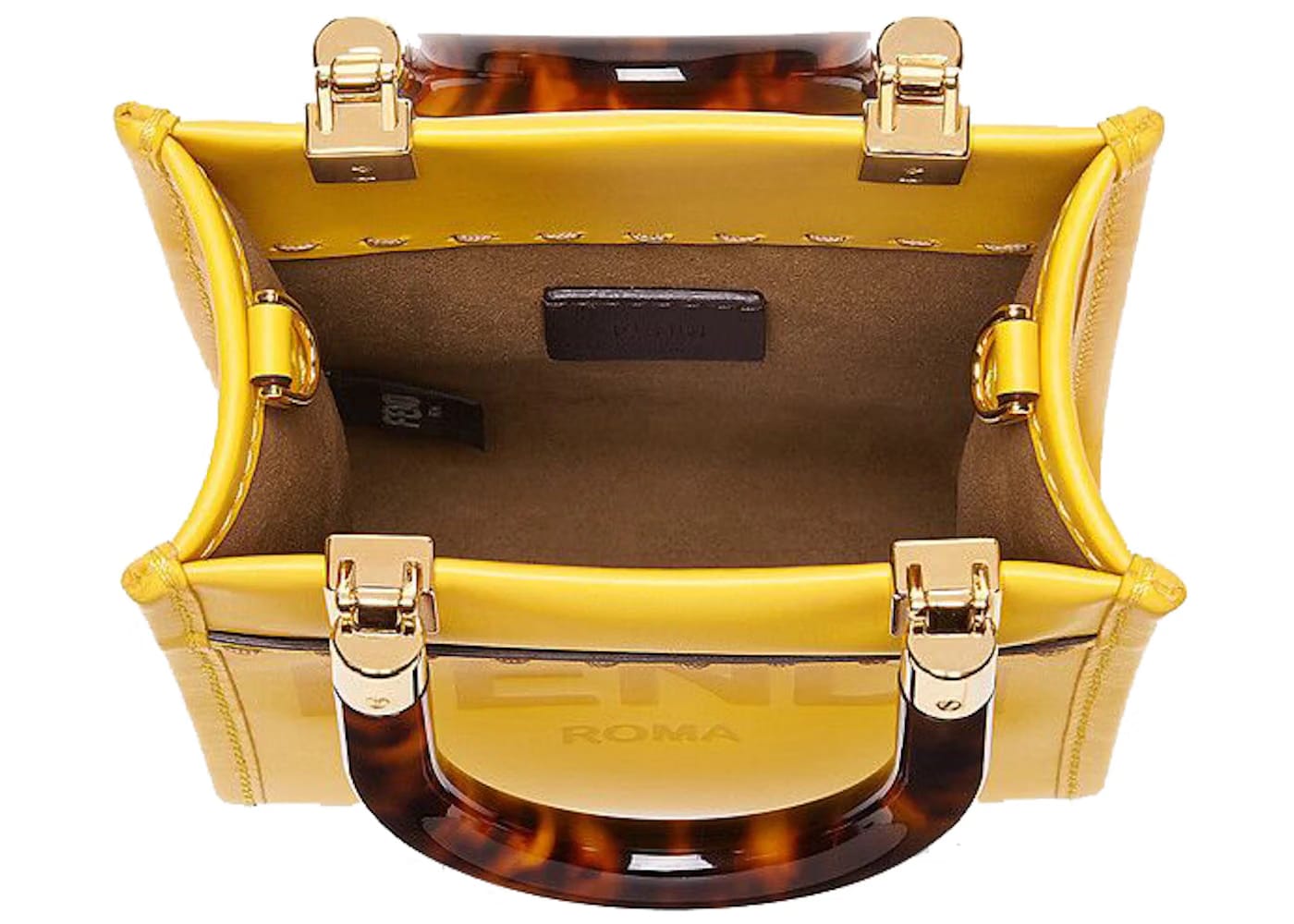 Fendi Mini Sunshine Shopper Yellow
