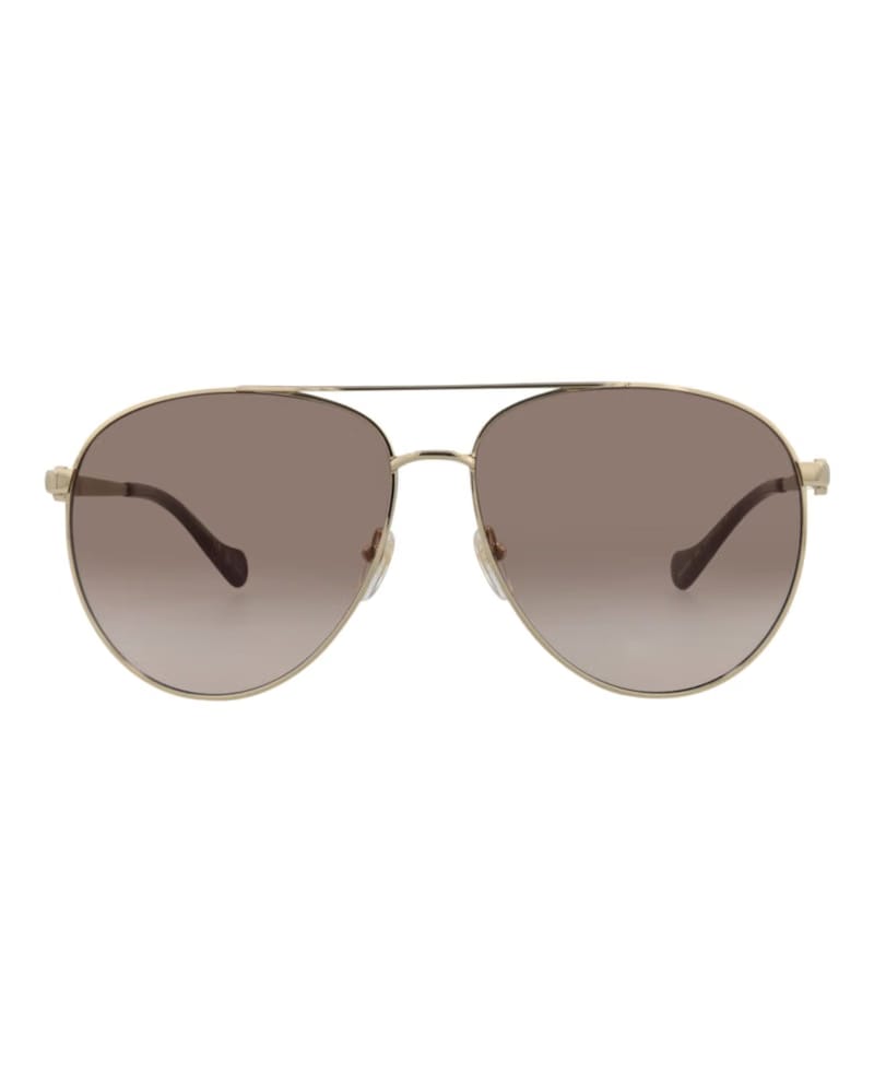 Gucci Aviator-Frame Metal Sunglasses Gold Gold Brown (GG1088S-30012964-002)