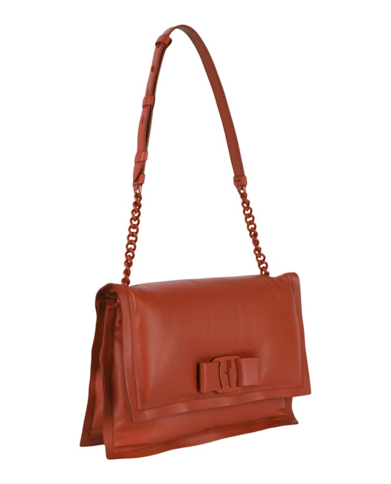 Ferragamo Viva Bow Shoulder Bag Red