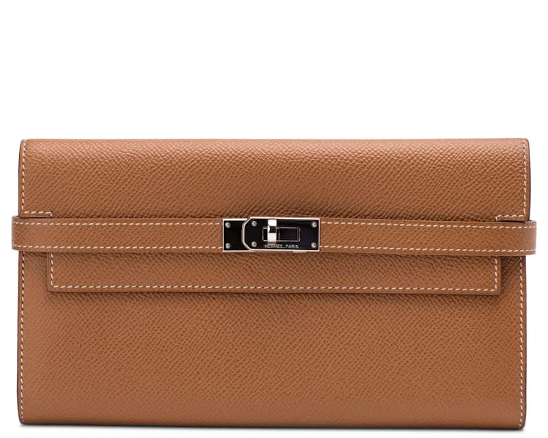 Hermes Kelly Classic Wallet Epsom Gold