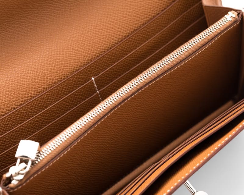 Hermes Kelly Classic Wallet Epsom Gold