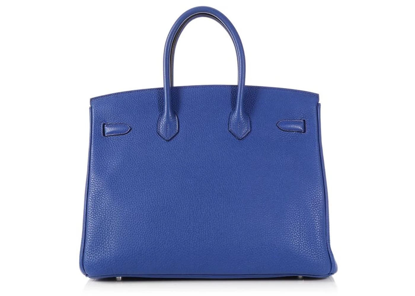 Hermes Birkin Togo 35 Silver-tone Bleu Electrique