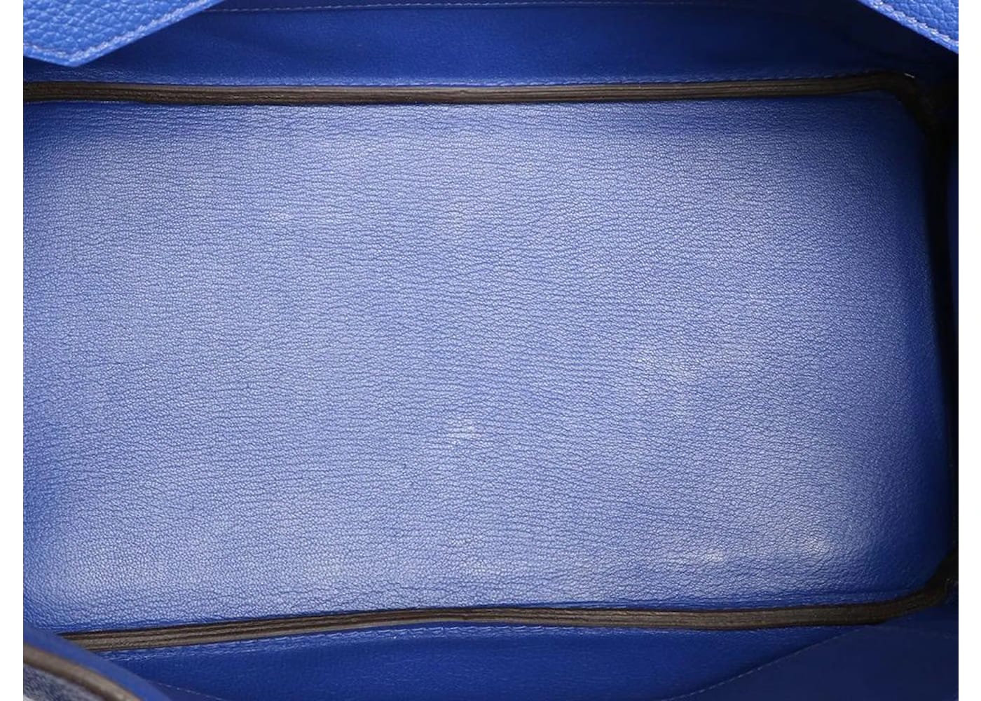Hermes Birkin Togo 35 Silver-tone Bleu Electrique