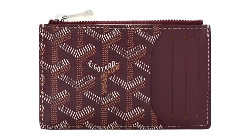 Goyard Bourbon Zipped Card Holder Burgundy