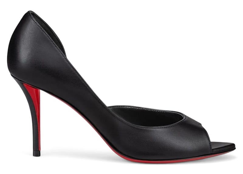 Christian Louboutin Open Apostropha 80 Leather Pumps Black (Women's)
