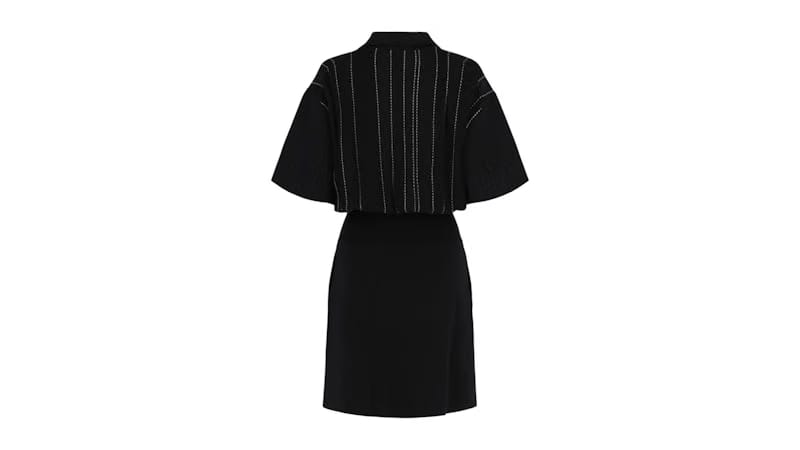 Ferragamo Contrast Stitch Knit Dress Blue