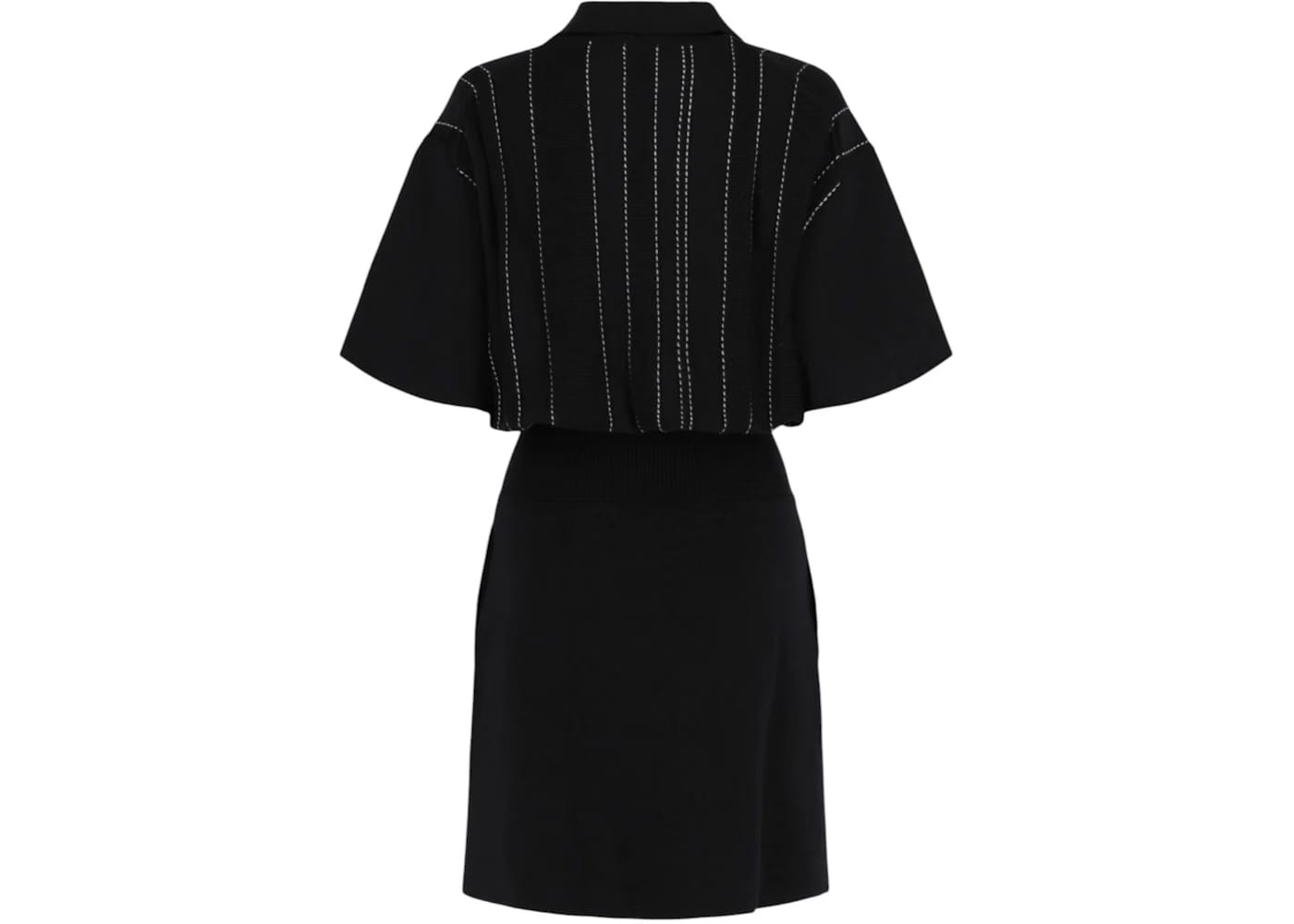 Ferragamo Contrast Stitch Knit Dress Blue