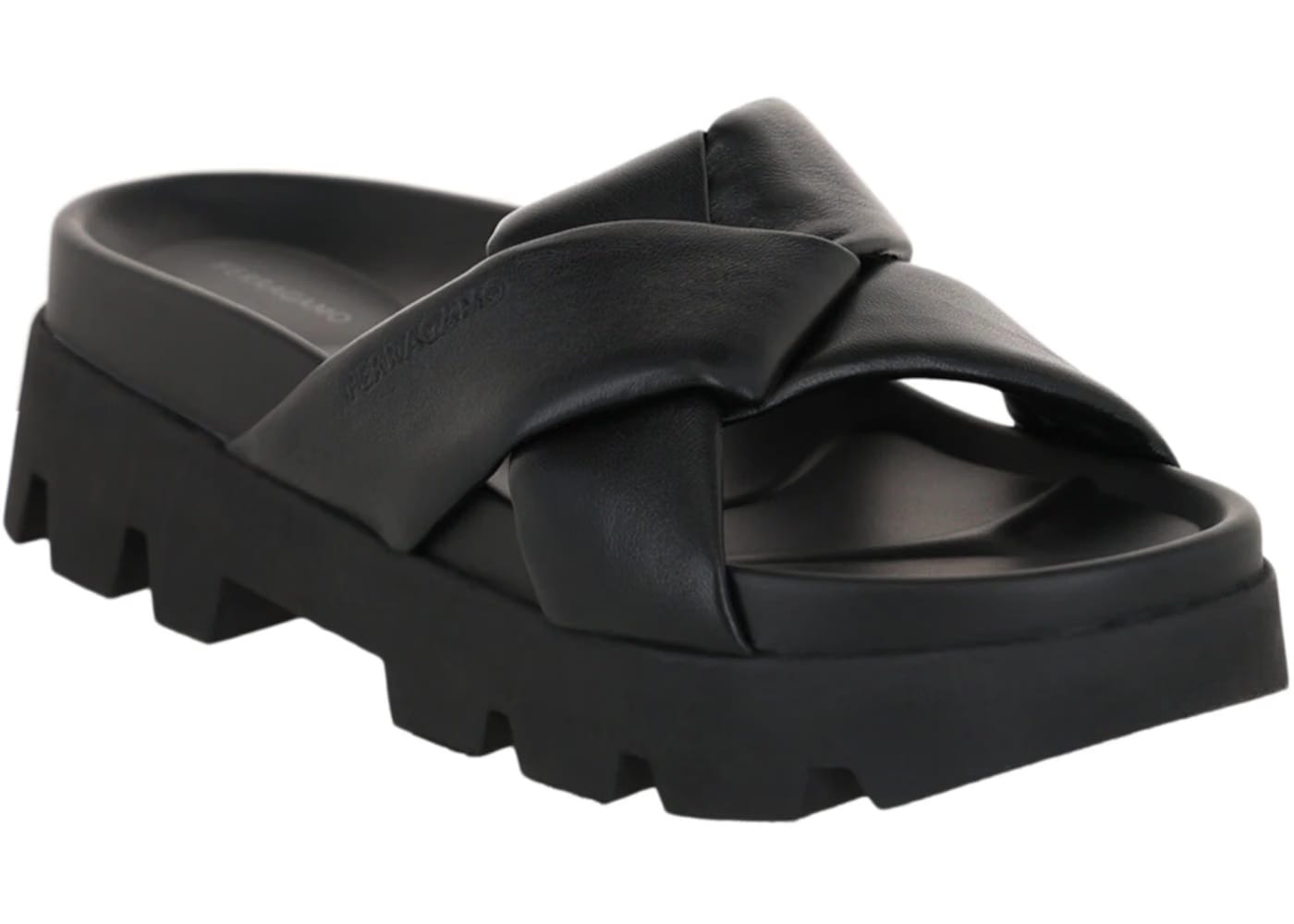 Ferragamo Air Lug Leatherandals Black (Women's)