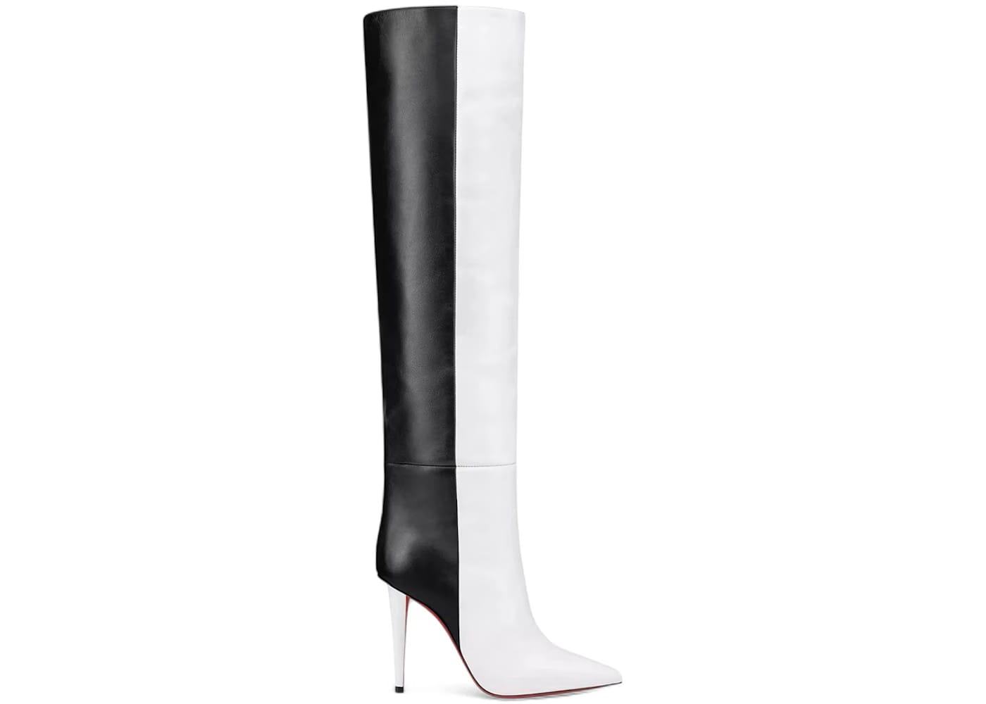 Christian Louboutin Astrilarge Botta 100 Leather Boots Bianco Black (Women's)