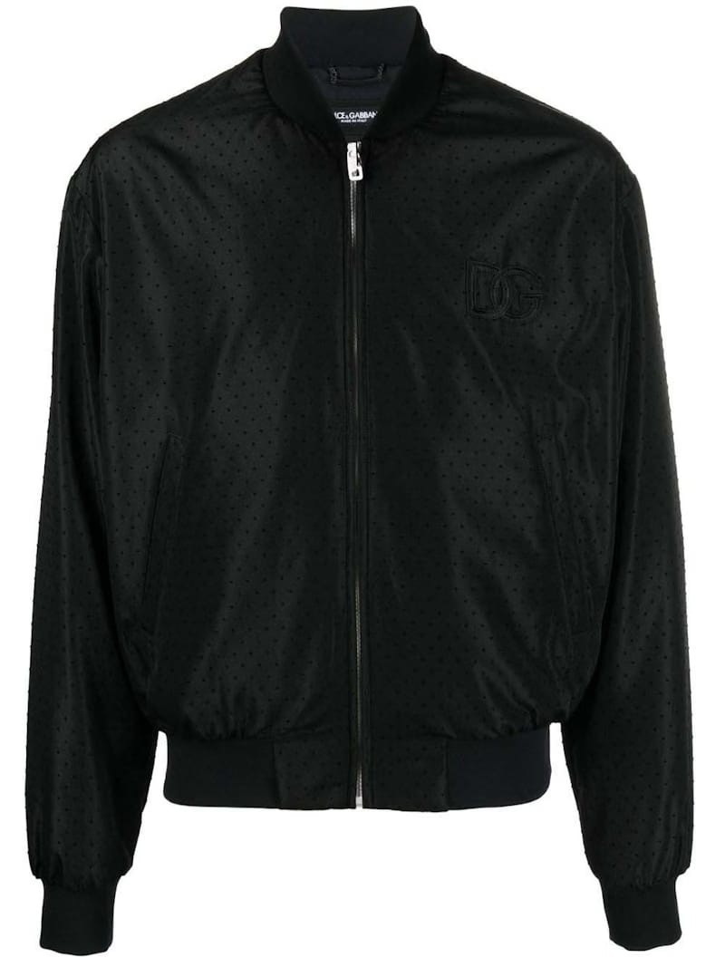 Dolce & Gabbana Logo-Patch Bomber Jacket Black