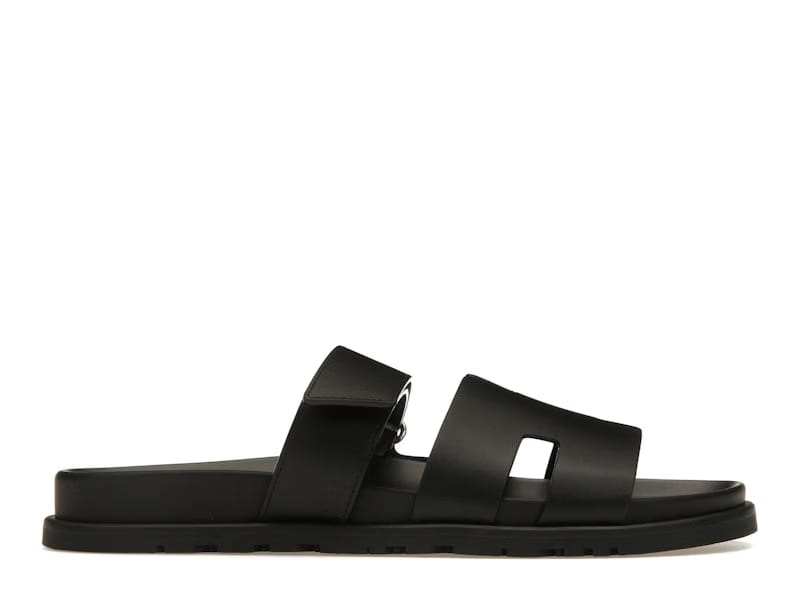 Hermes Chypre Sandal Noir Calfskin Leather (M)