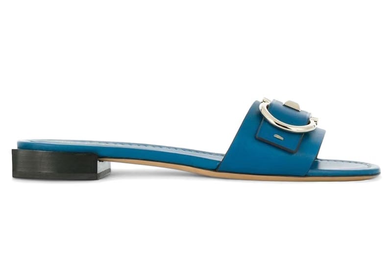 Ferragamo Gancini Slide Sandals Blue (Women's)
