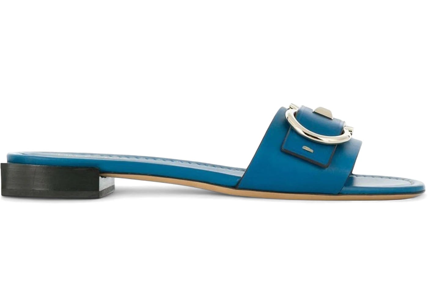 Ferragamo Gancini Slide Sandals Blue (Women's)