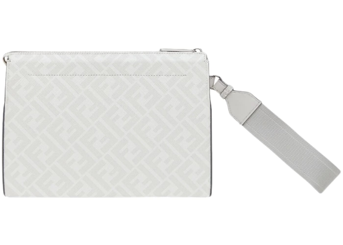 Fendi Clutch Pack FF Monogram White/Light Gray