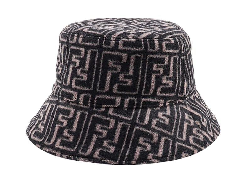 Fendi FF Motif Mens Wool And Silk Cloche Brown