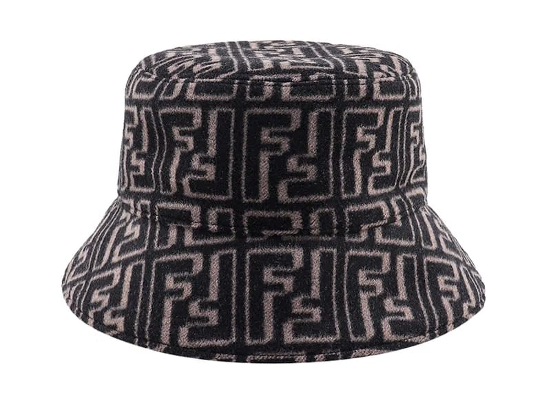 Fendi FF Motif Mens Wool And Silk Cloche Brown