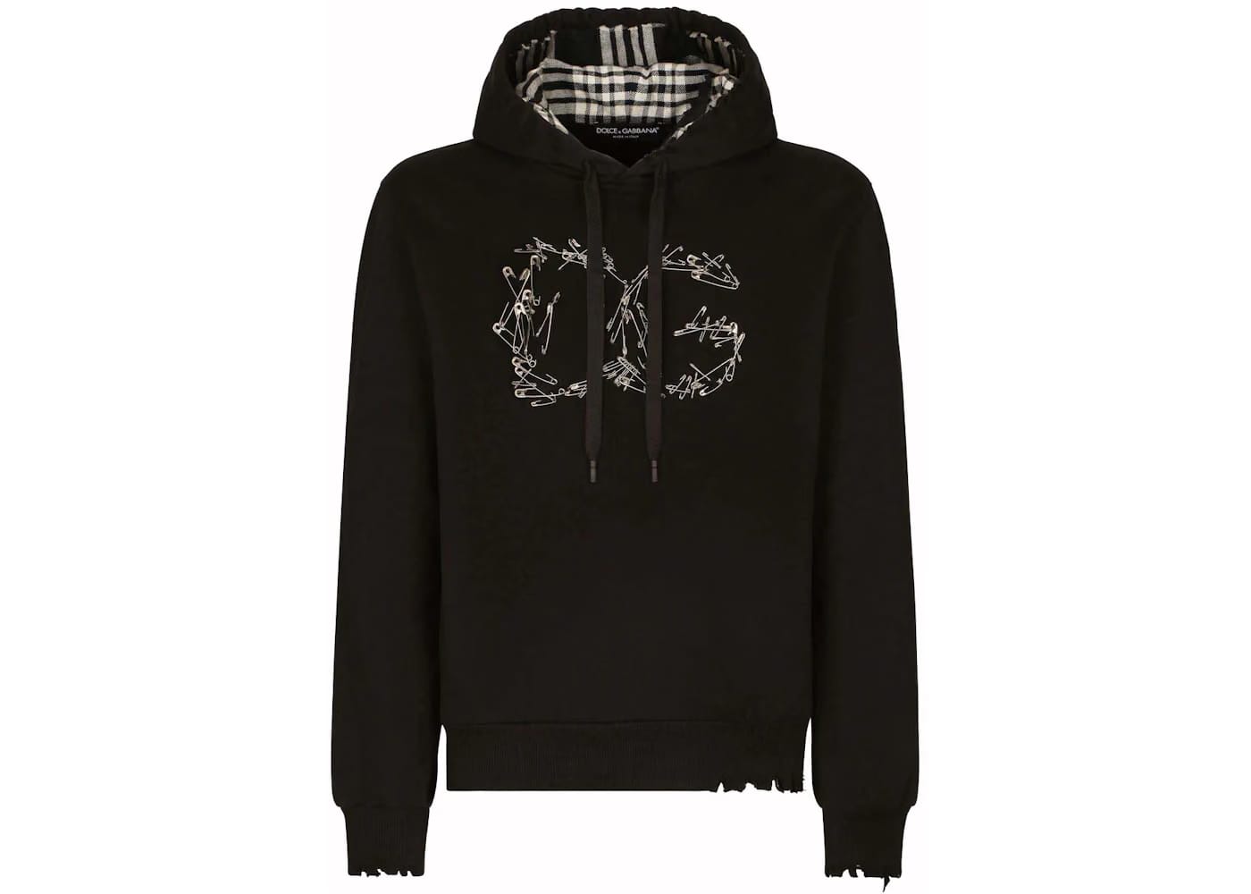 Dolce & Gabbana Safety-Pin Logo Hoodie Black