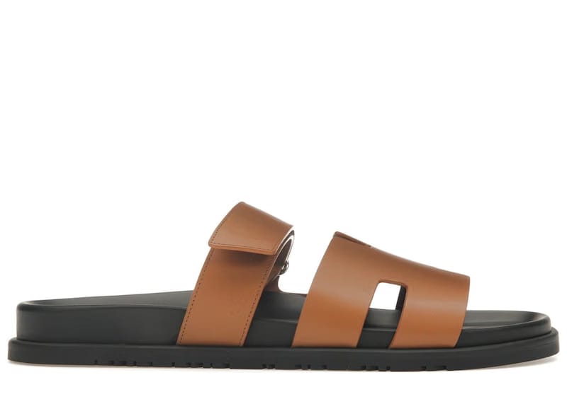 Hermes Chypre Sandal Naturel Black Smooth Calfskin Leather (M)