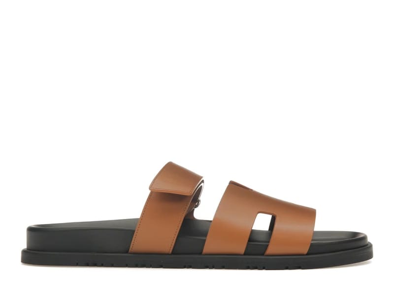 Hermes Chypre Sandal Naturel Black Smooth Calfskin Leather (M)