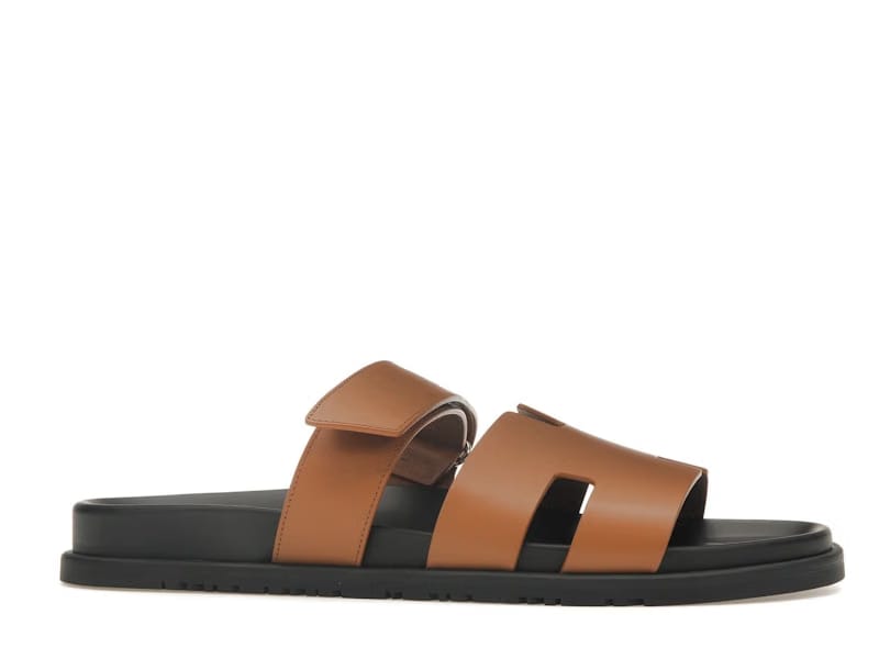 Hermes Chypre Sandal Naturel Black Smooth Calfskin Leather (M)