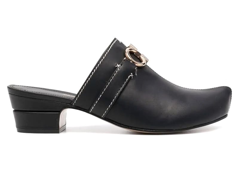Ferragamo Gancini Leather Mules Black (Women's)