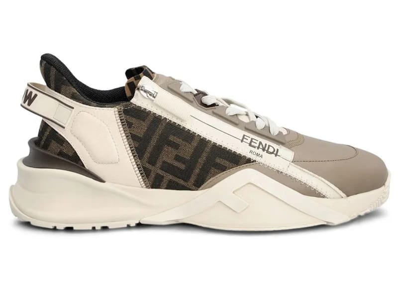 Fendi Flow Leather Jacquard Beige