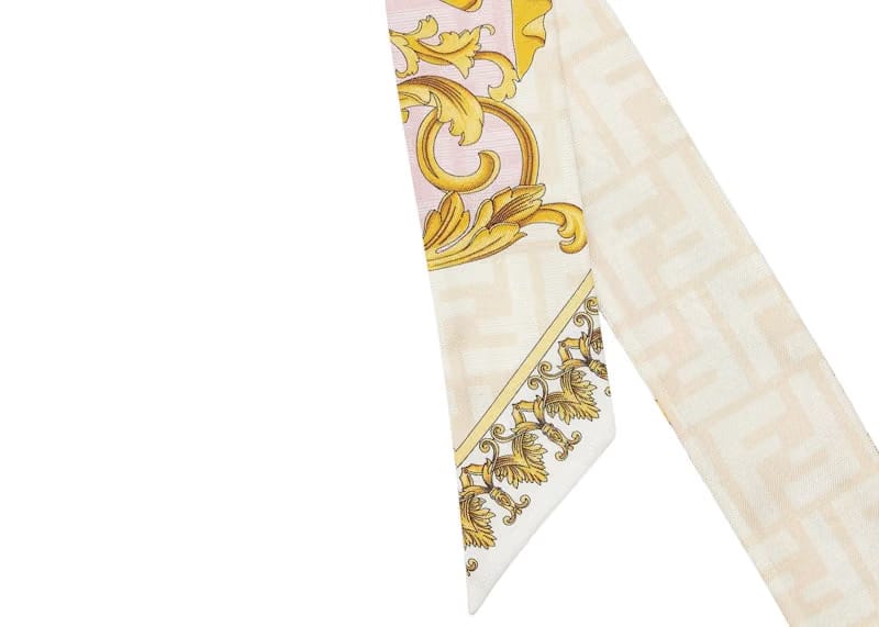 Fendi Fendace Silk Wrappy Bandeau White/Multicolor