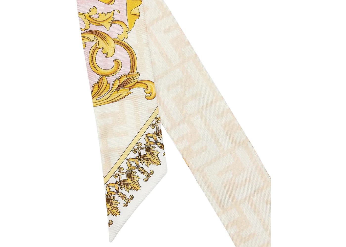 Fendi Fendace Silk Wrappy Bandeau White/Multicolor
