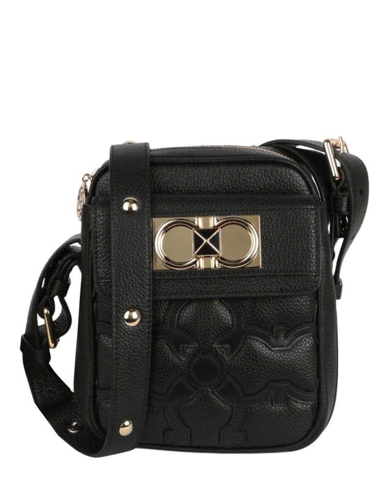Ferragamo Logo Embossed Crossbody Black