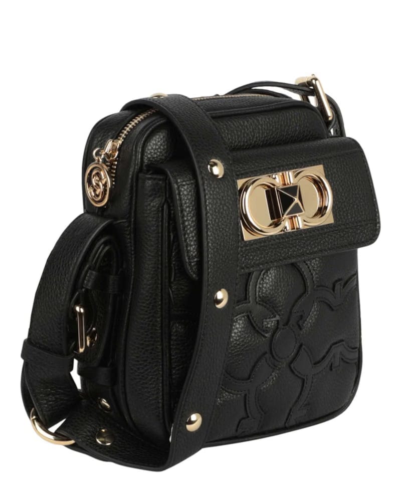 Ferragamo Logo Embossed Crossbody Black
