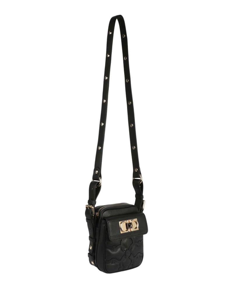 Ferragamo Logo Embossed Crossbody Black