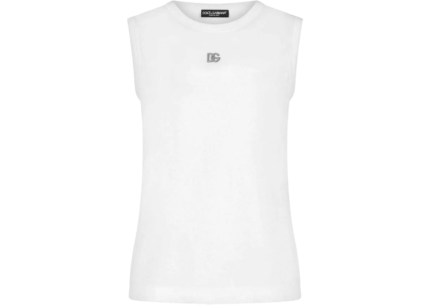 Dolce & Gabbana DG Logo Cotton Tank Top White