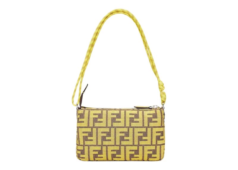 Fendi x FRGMT x Pokemon FF Fabric Bag Baguette Pouch Yellow