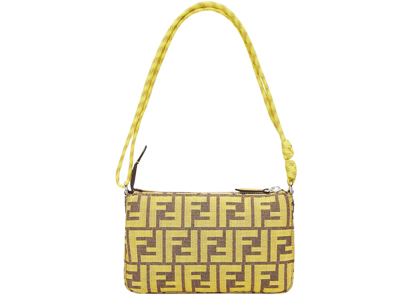 Fendi x FRGMT x Pokemon FF Fabric Bag Baguette Pouch Yellow