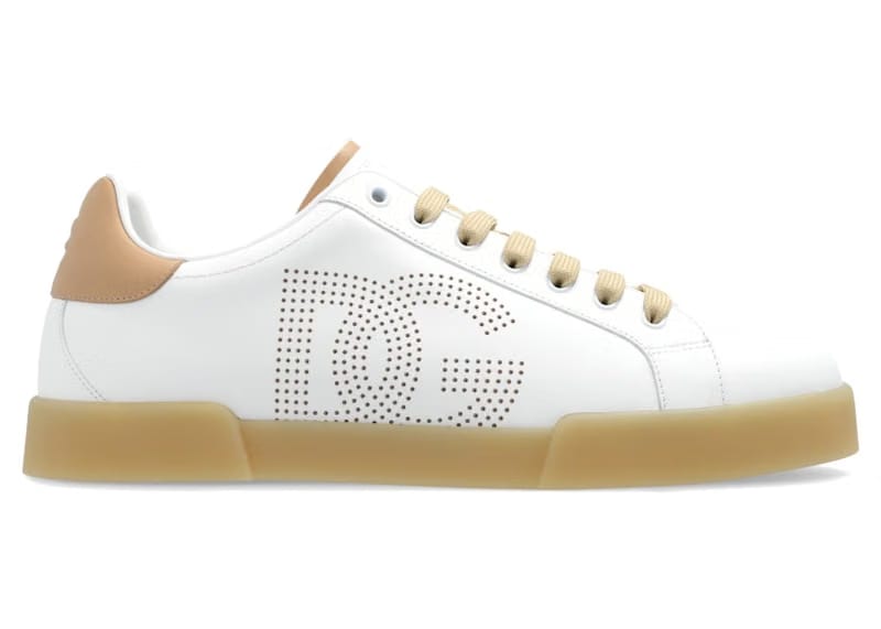 Dolce & Gabbana Portofino Sneaker Perforated DG Logo White Cream