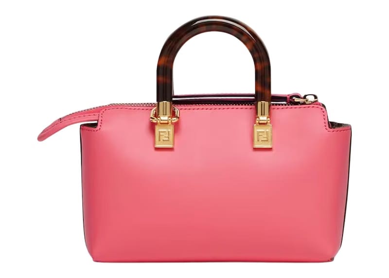 Fendi By The Way Mini Pink Leather Small Boston Bag Pink