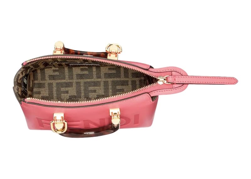 Fendi By The Way Mini Pink Leather Small Boston Bag Pink