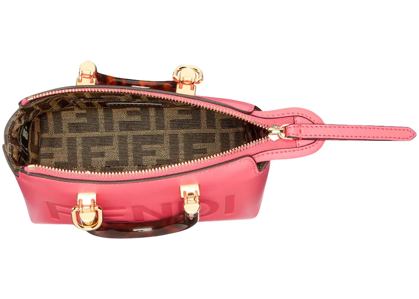 Fendi By The Way Mini Pink Leather Small Boston Bag Pink