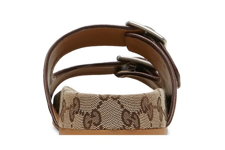Gucci Strap Slide Sandal Beige Canvas