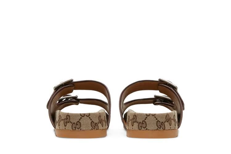 Gucci Strap Slide Sandal Beige Canvas