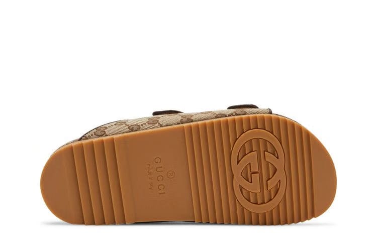 Gucci Strap Slide Sandal Beige Canvas