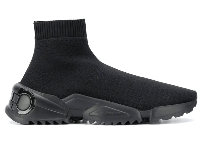 Ferragamo Stretch-Knit Sneakers Black