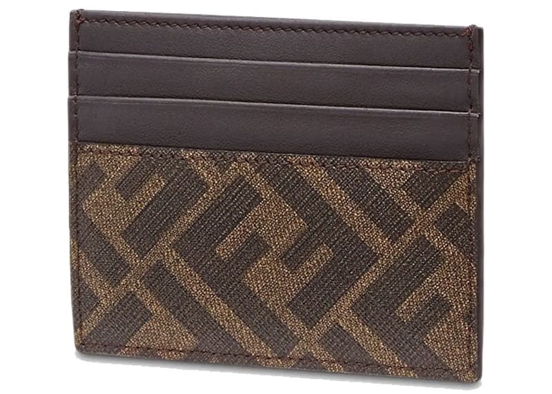 Fendi FF Panelled Card Holder Brown