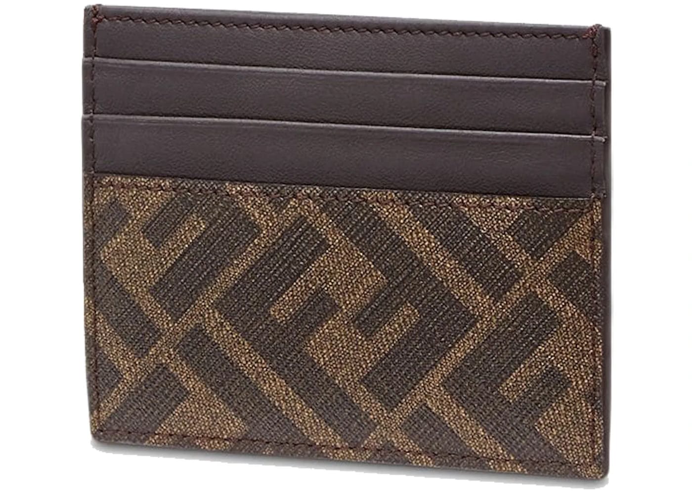 Fendi FF Panelled Card Holder Brown