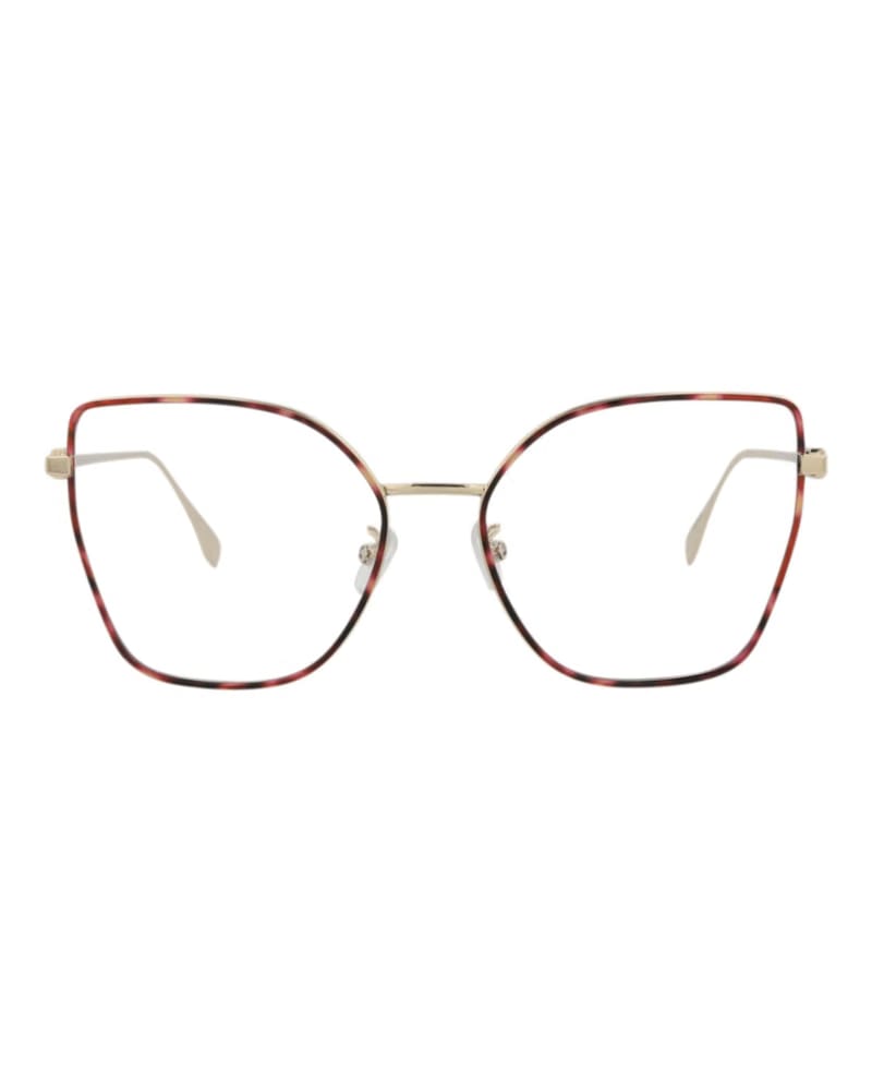 Fendi Cat Eye-Frame Metal Optical Frames Gold Gold Transparent (FE50012U-56-032)
