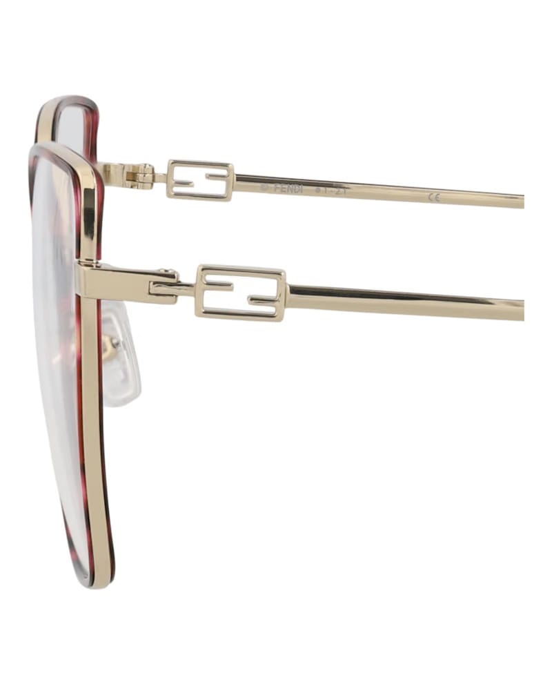 Fendi Cat Eye-Frame Metal Optical Frames Gold Gold Transparent (FE50012U-56-032)