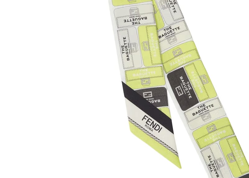 Fendi by Marc Jacobs Wrappy Yellow Silk Tie Scarf