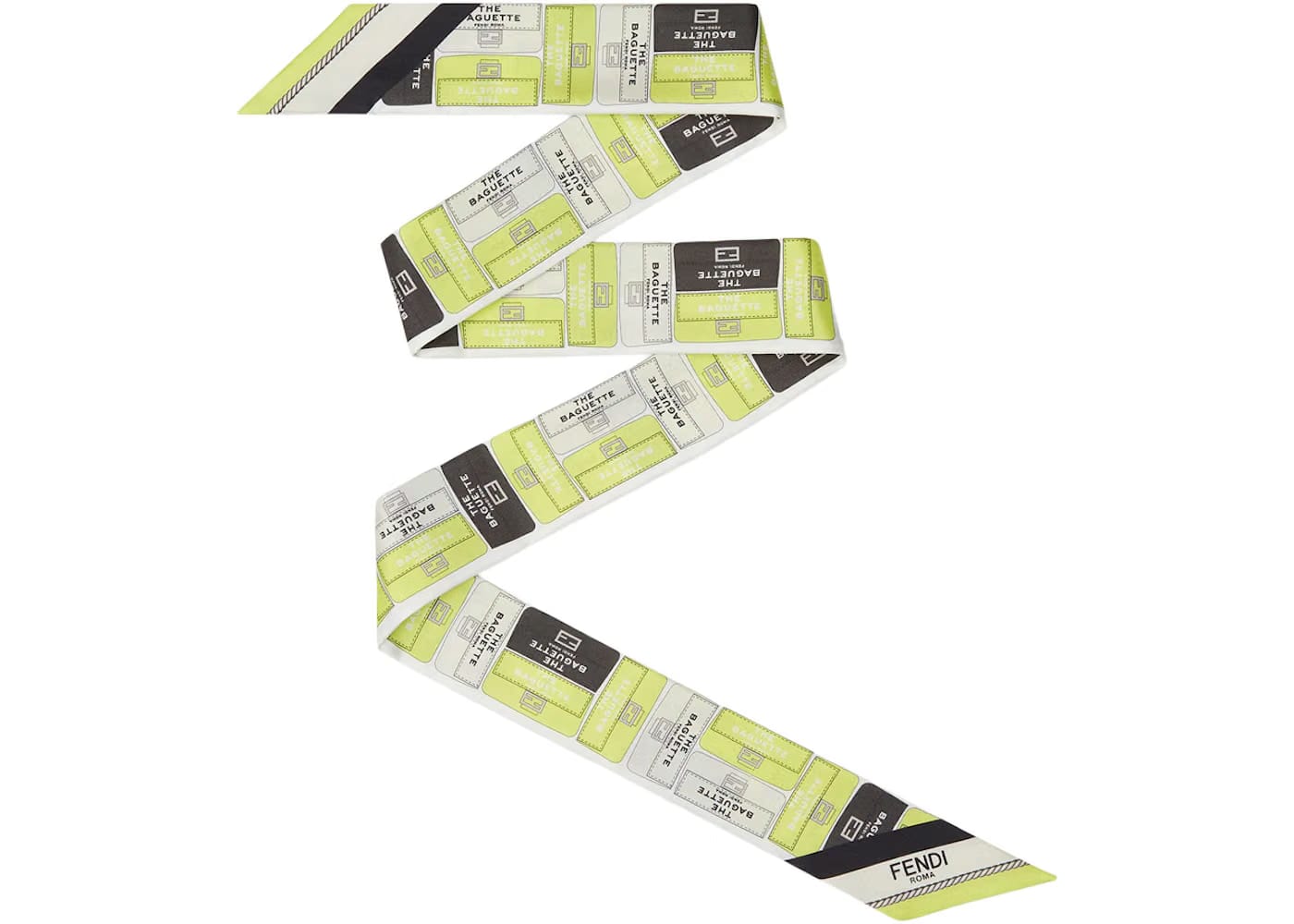 Fendi by Marc Jacobs Wrappy Yellow Silk Tie Scarf