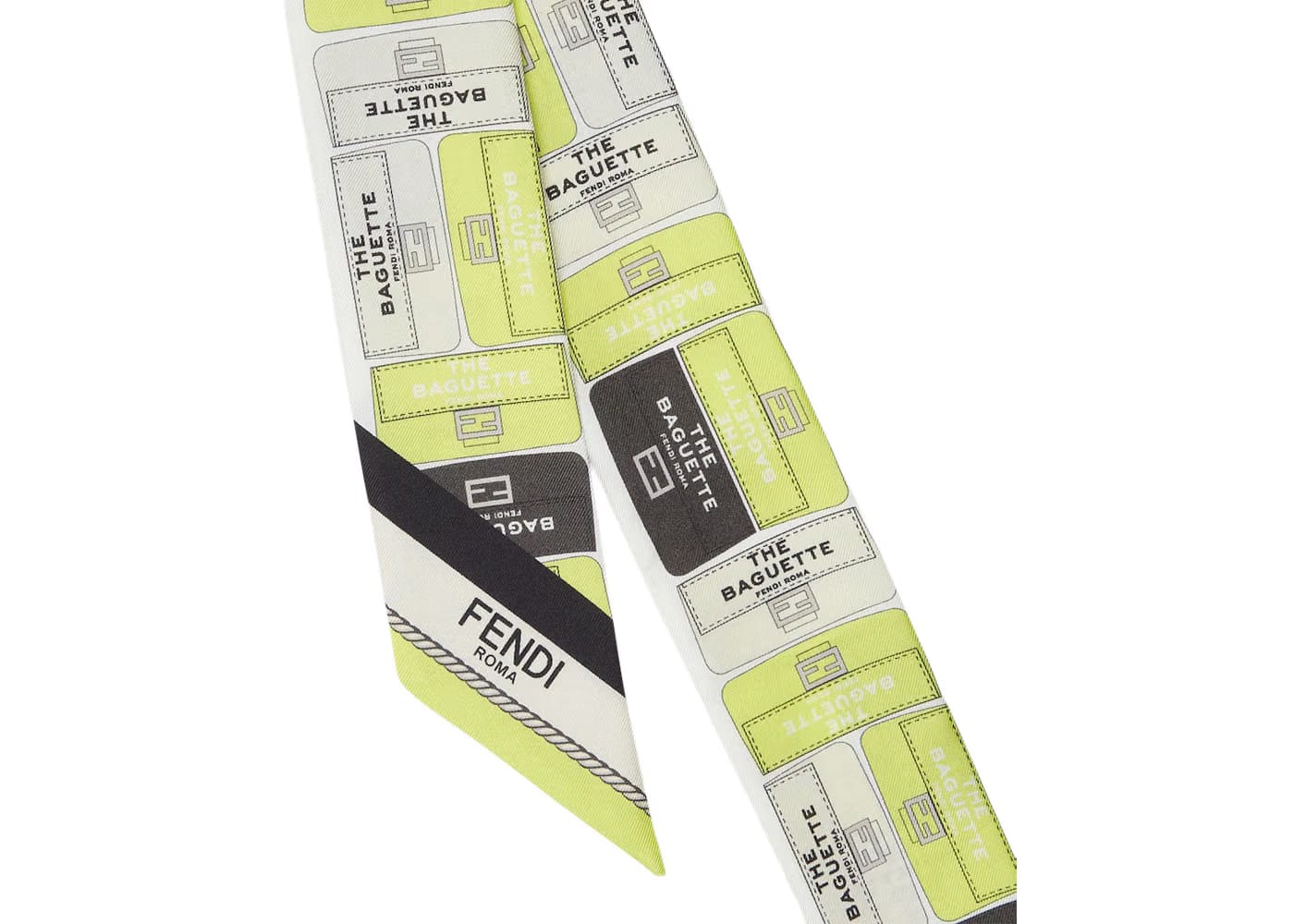 Fendi by Marc Jacobs Wrappy Yellow Silk Tie Scarf