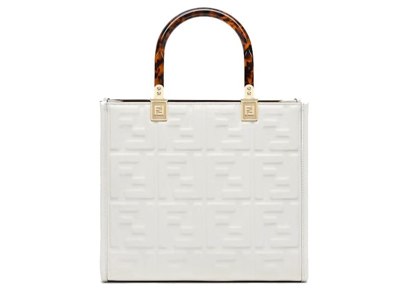 Fendi by Marc Jacobs Fendi Sunshine Small White Leather Shopper